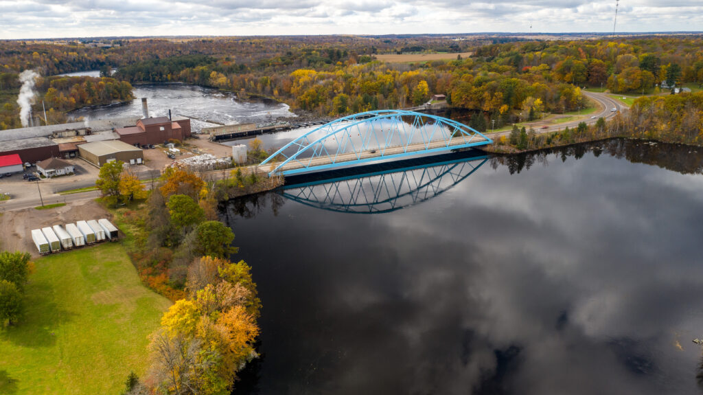 Blue bridge Cornell Wisconsin over the Chippewa River