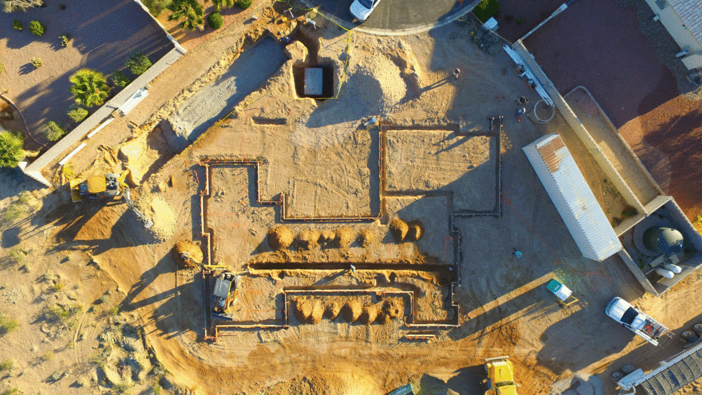 home construction aerial services aerial photography of construction site