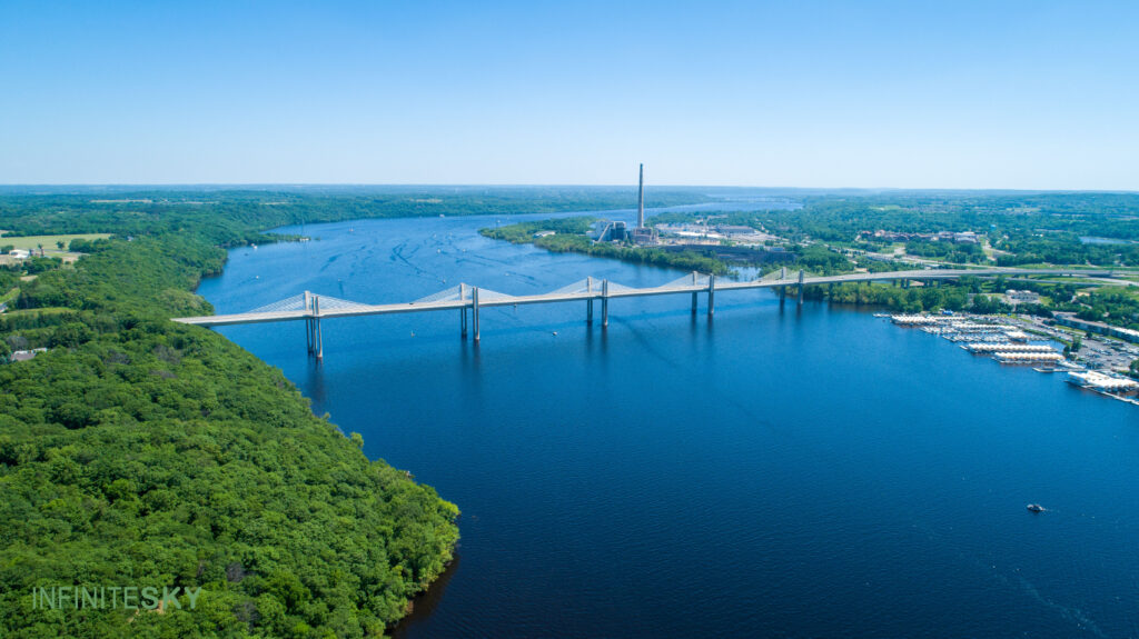 aerial photograph of St. Croix Crossing bridge by infinite sky drone services LLC