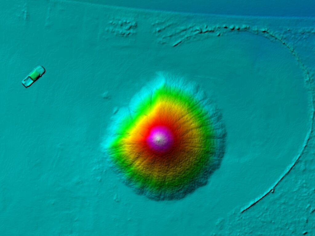 drone aerial orthomosaic stockpile colorized elevation mapping